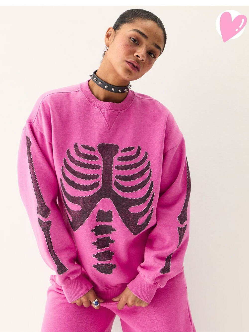 PINK VS Campus Fleece OverSized Crewneck Sweatshirt Halloween. PushaPink. Size M